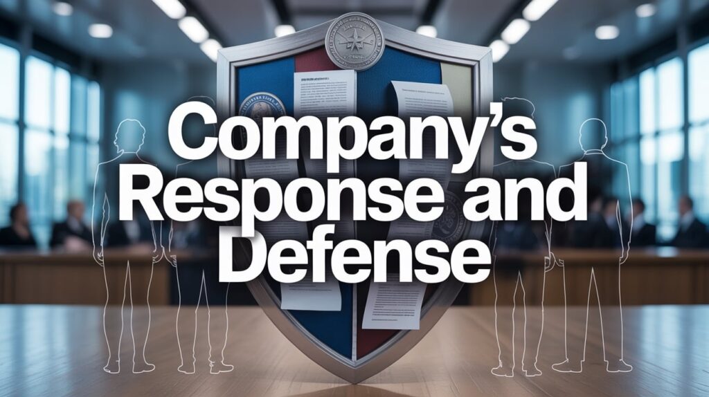 Company’s Response and Defense