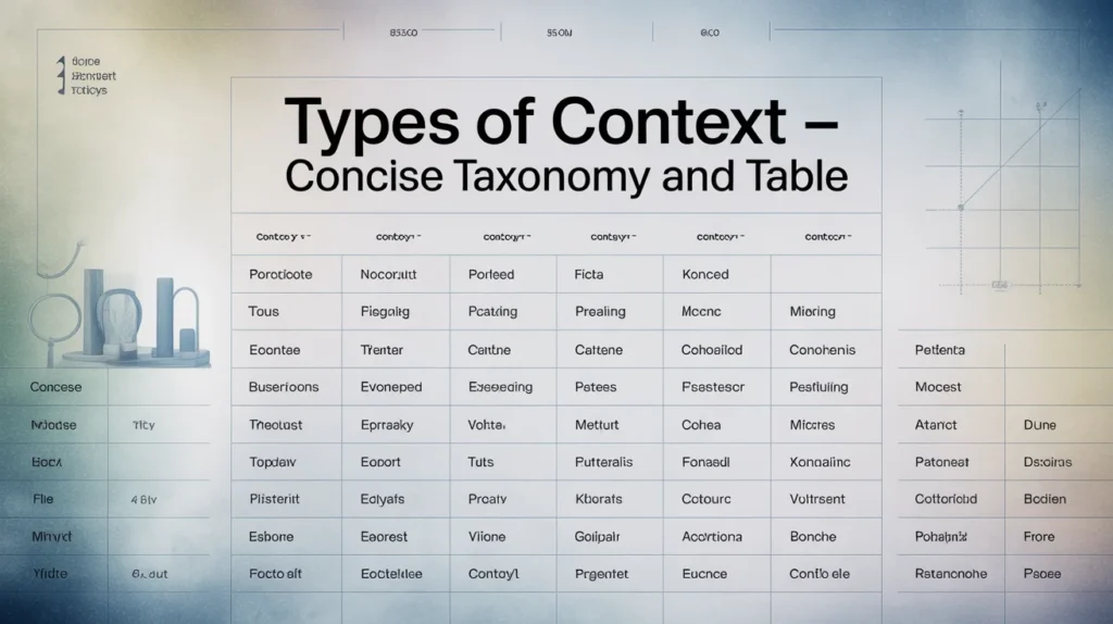 Types of context — concise taxonomy and table